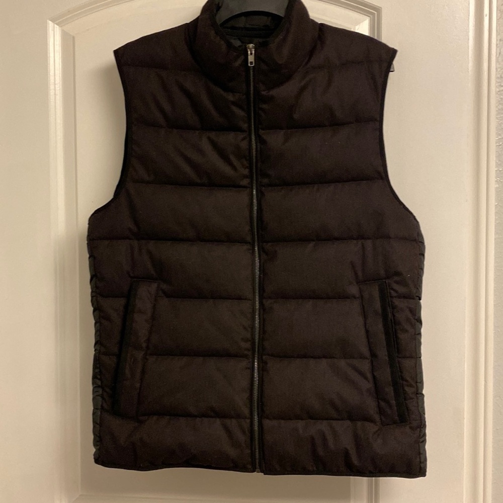 Chocolate Brown and Black Puffer Vest